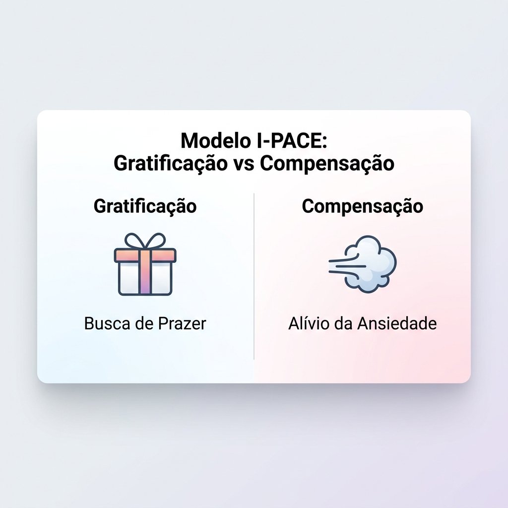 Infográfico: O Ciclo da Adição Digital - Gratificação vs Compensação (Modelo I-PACE)