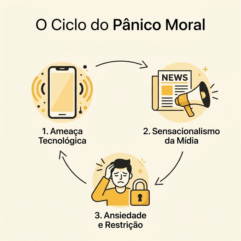 Infográfico resumindo o pânico moral
