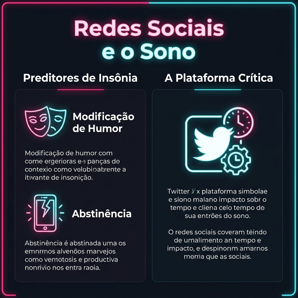 Infográfico resumindo os impactos de sintomas aditivos específicos e do Twitter no sono dos adolescentes