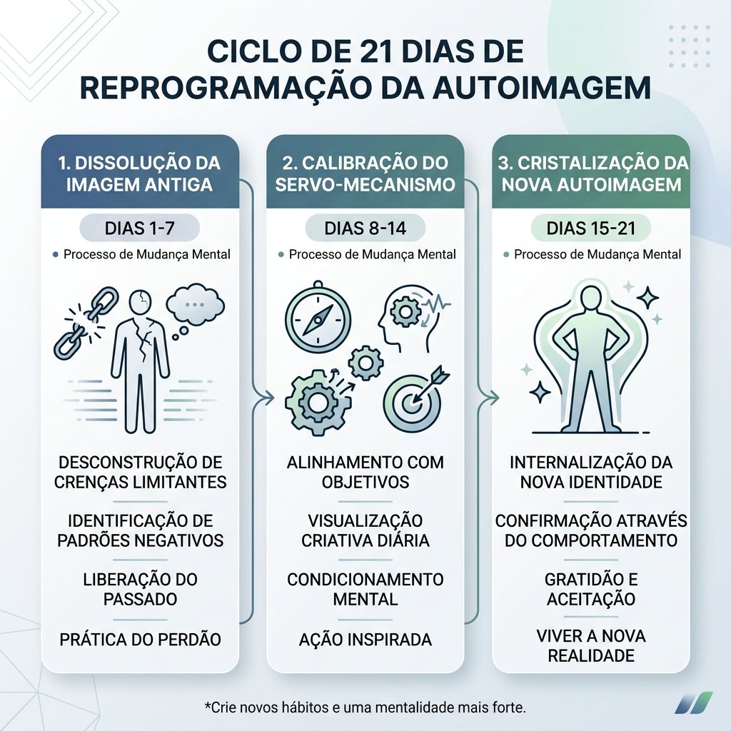 Infográfico: O ciclo de reprogramação da autoimagem em 21 dias