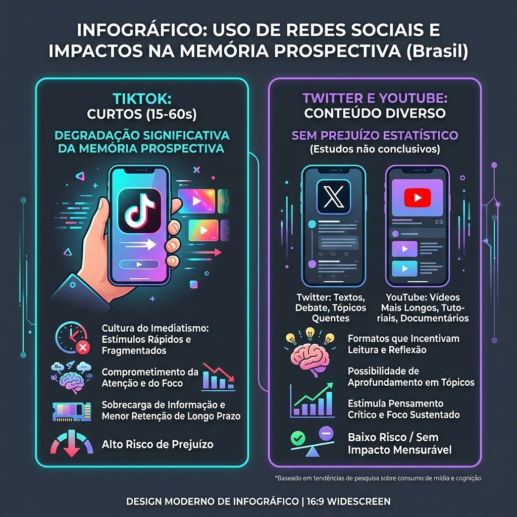 Infográfico ilustrando o impacto dos vídeos curtos e memória prospectiva